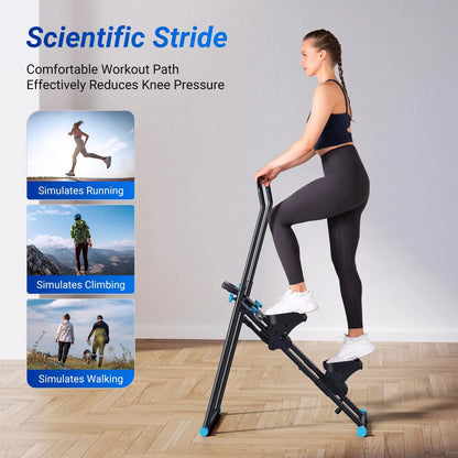 Vertical Stair Stepper Machine – Compact Folding Climber with Adjustable Handlebars for Full-Body Cardio and Strength Training
