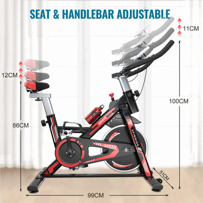 Stationary Exercise Bike – Adjustable Resistance Ergometer with LCD Display, Pulse Sensors, and 150kg Capacity