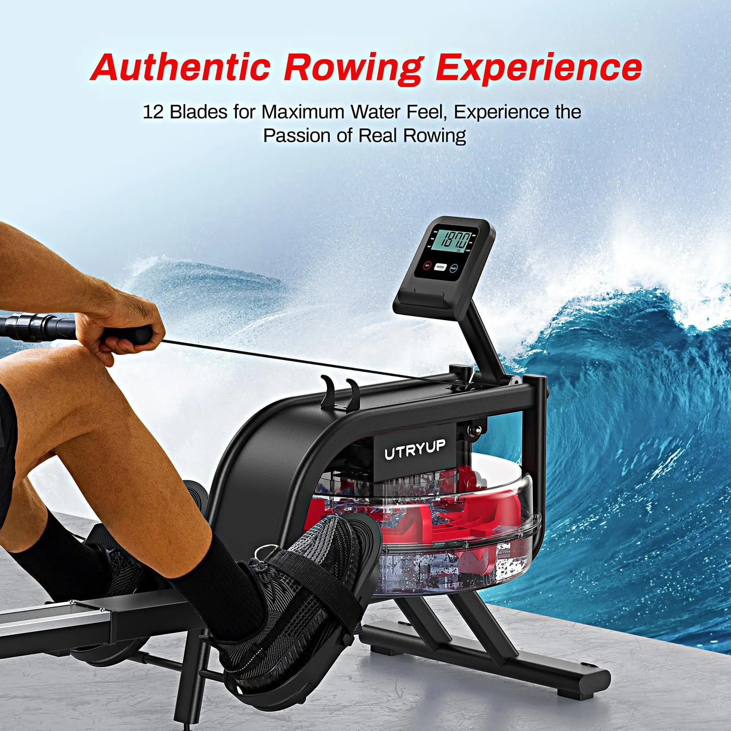 Magnetic Rowing Machine – UTRYUP R05/R10 with 16 Resistance Levels, Bluetooth App, and Quiet Foldable Design