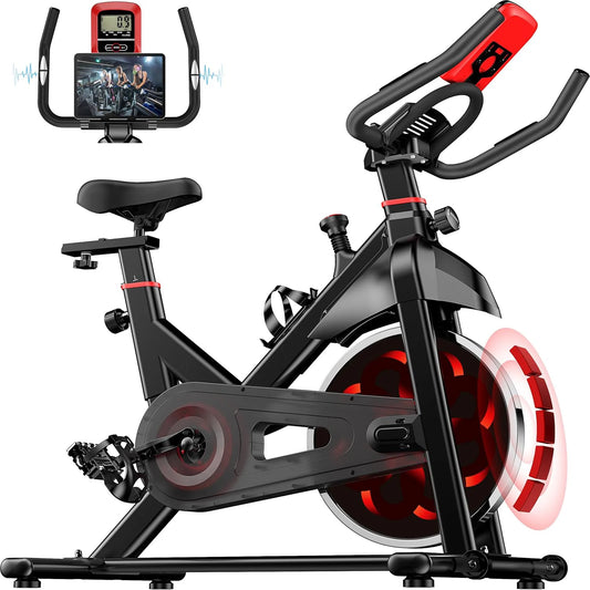 Indoor Spinning Bike – Quiet Magnetic Resistance with LCD Monitor & 6kg Flywheel, 330 lbs Capacity
