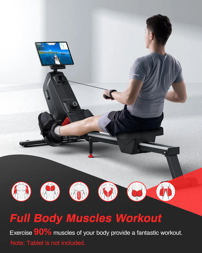 Magnetic Rowing Machine – UTRYUP R05/R10 with 16 Resistance Levels, Bluetooth App, and Quiet Foldable Design