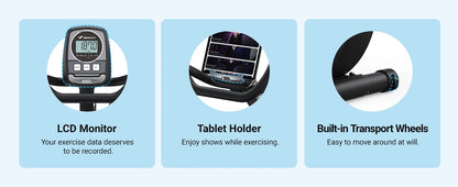 Recumbent Exercise Bike – Quiet Magnetic Stationary Bike with Heart Rate Handles, LCD Display, and App Integration (330lb Capacity)