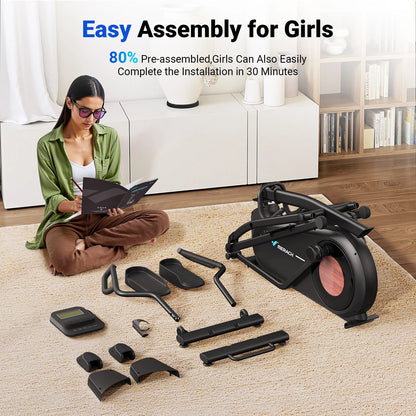 Elliptical Exercise Machine – 18.5" Stride, Quiet Magnetic Drive, 8 Resistance Levels