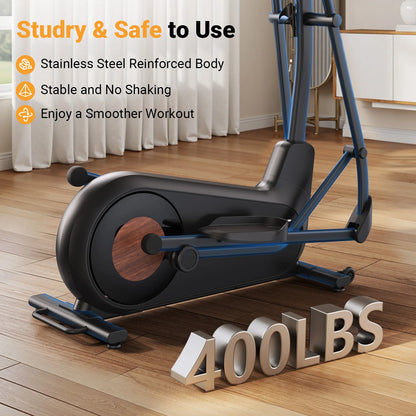 Elliptical Exercise Machine – 18.5" Stride, Quiet Magnetic Drive, 8 Resistance Levels