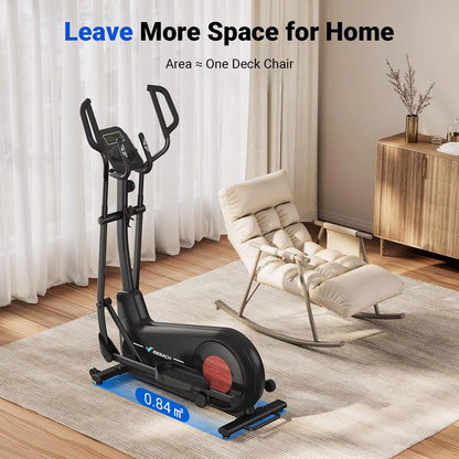 Elliptical Exercise Machine – 18.5" Stride, Quiet Magnetic Drive, 8 Resistance Levels