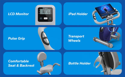 4-in-1 Foldable Exercise Bike – Upright & Recumbent Modes with 16 Resistance Levels, LCD Monitor, and Pulse Sensors