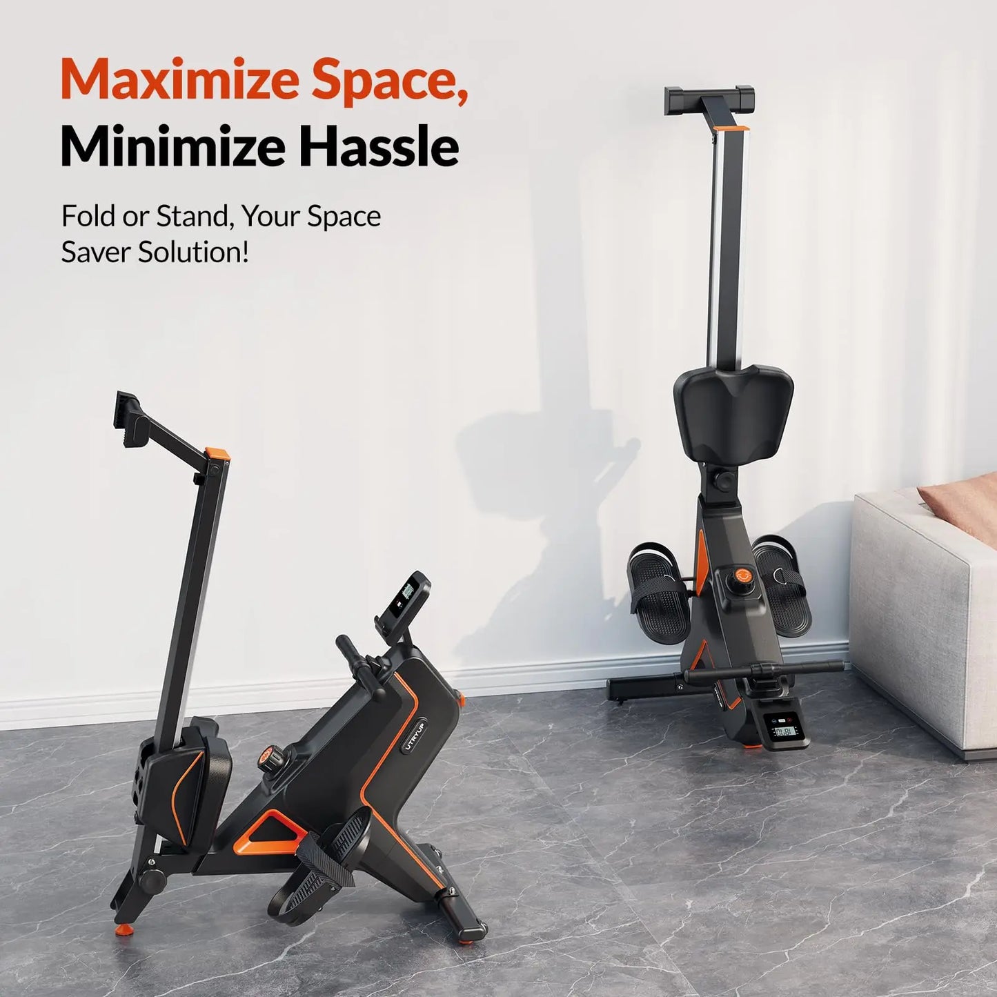 Magnetic Rowing Machine – UTRYUP R05/R10 with 16 Resistance Levels, Bluetooth App, and Quiet Foldable Design