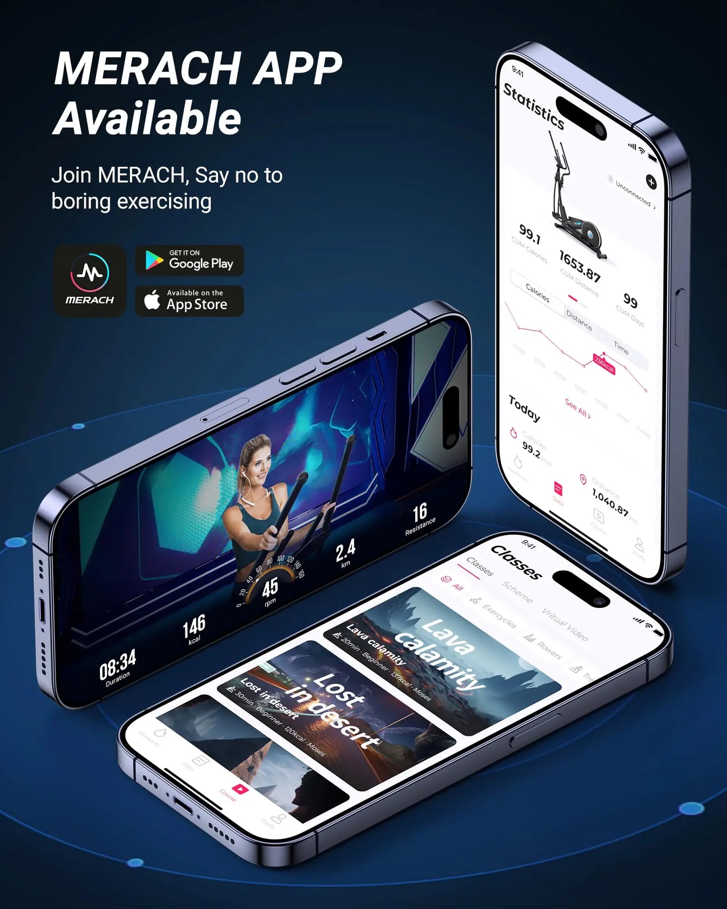 Elliptical Machine – Hyper-Quiet Magnetic Drive with 16 Resistance Levels and App Integration for Home Workouts
