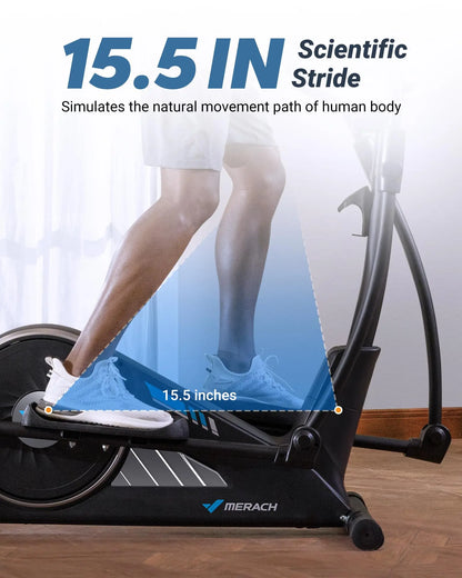 Elliptical Machine – Hyper-Quiet Magnetic Drive with 16 Resistance Levels and App Integration for Home Workouts