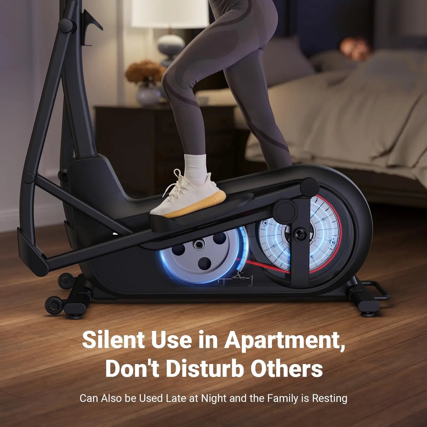Elliptical Exercise Machine – 18.5" Stride, Quiet Magnetic Drive, 8 Resistance Levels