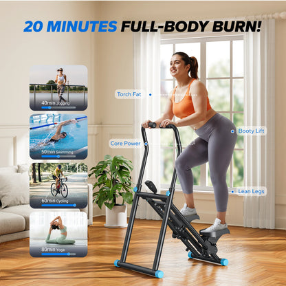 Stair Stepper Machine – Compact Folding Vertical Climber with Extended Step Range, Adjustable Resistance, and LCD Display
