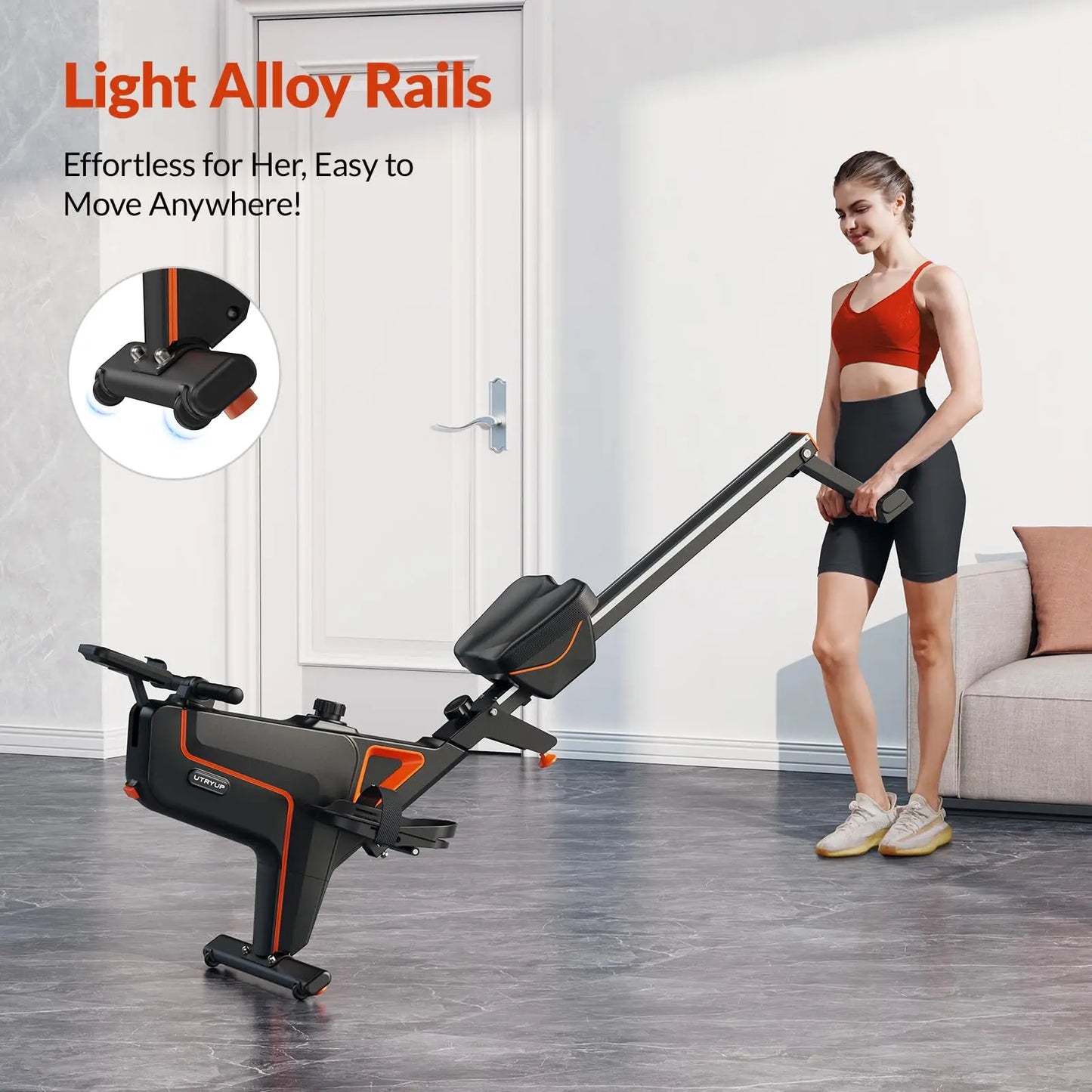 Magnetic Rowing Machine – UTRYUP R05/R10 with 16 Resistance Levels, Bluetooth App, and Quiet Foldable Design