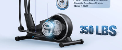 Elliptical Machine – Hyper-Quiet Magnetic Drive with 16 Resistance Levels and App Integration for Home Workouts