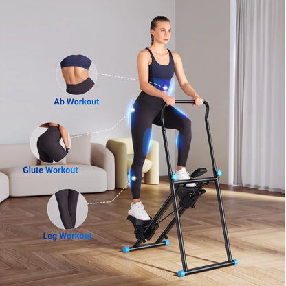 Vertical Stair Stepper Machine – Compact Folding Climber with Adjustable Handlebars for Full-Body Cardio and Strength Training