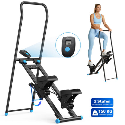 Vertical Stair Stepper Machine – Compact Folding Climber with Adjustable Handlebars for Full-Body Cardio and Strength Training