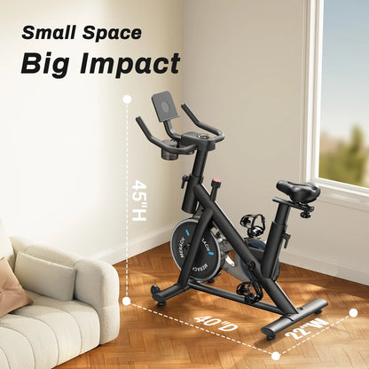Stationary Exercise Bike – Quiet Indoor Cycling Bike with Brake Pad Resistance, App Connectivity, and 300lb Capacity