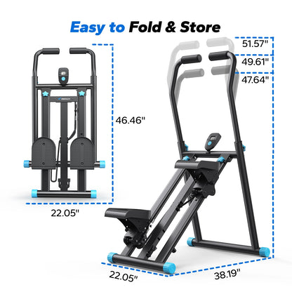 Stair Stepper Machine – Compact Folding Vertical Climber with Extended Step Range, Adjustable Resistance, and LCD Display