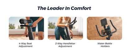 Stationary Exercise Bike – Quiet Indoor Cycling Bike with Brake Pad Resistance, App Connectivity, and 300lb Capacity