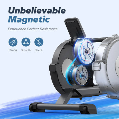 Magnetic Rowing Machine – 16-Level Quiet Resistance with Dual Slide Rail, App Integration, and 350lb Capacity