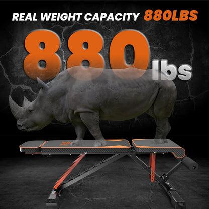 Adjustable Workout Weight Bench – Full Body Exercise Bench with Resistance Bands for Home Gym Strength Training
