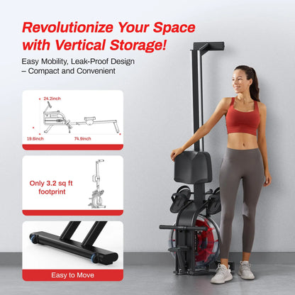 Magnetic Rowing Machine – UTRYUP R05/R10 with 16 Resistance Levels, Bluetooth App, and Quiet Foldable Design