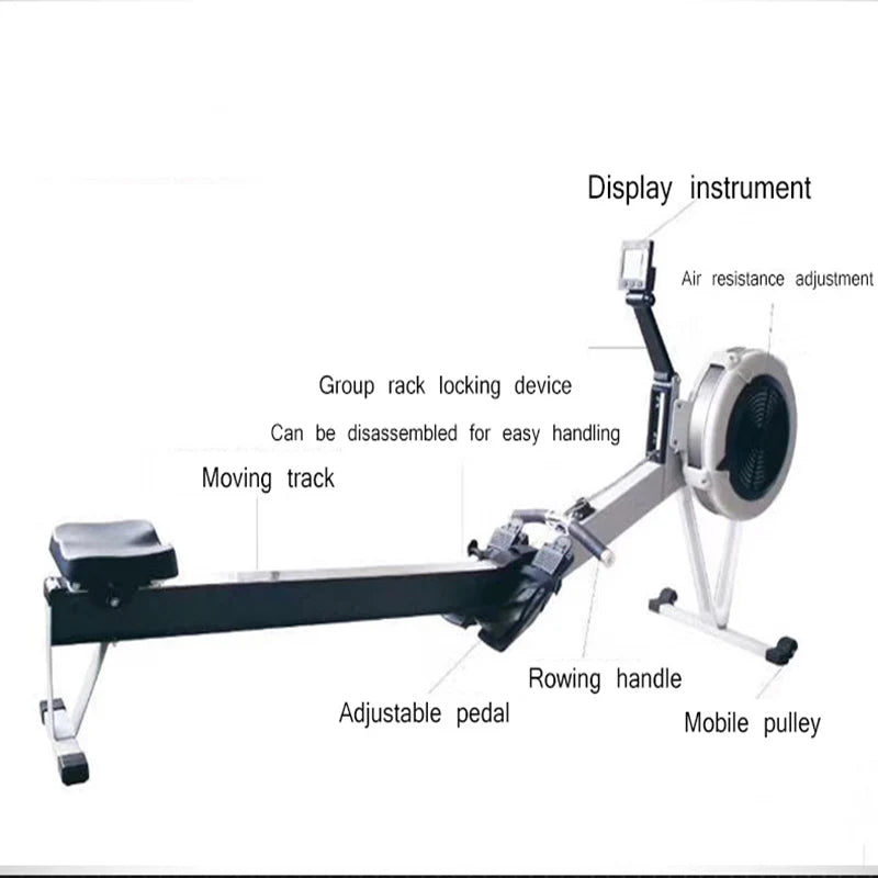 Wind Resistance Rowing Machine – Commercial-Grade Foldable Rower for Home & Gym, 200kg Capacity