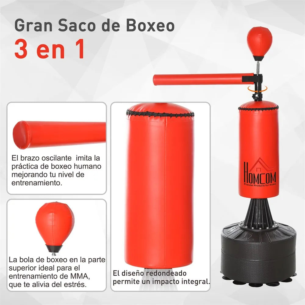 Freestanding Punching Bag with Rotating Bar – Adjustable Height Boxing Trainer for Reflex, Agility, and Precision