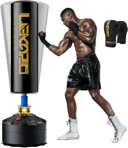 Standing Boxing Post with Gloves – Home Training Punching Bag with Suction Cup Base
