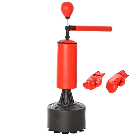 Freestanding Punching Bag with Rotating Bar – Adjustable Height Boxing Trainer for Reflex, Agility, and Precision