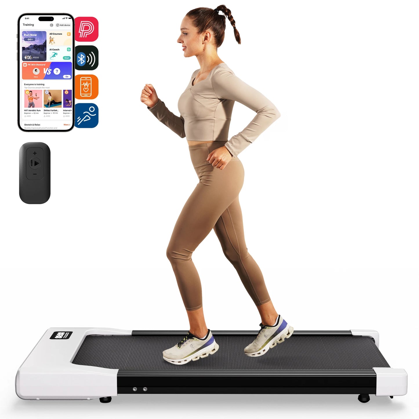Walking Pad Treadmill – 2-in-1 Portable Under Desk Treadmill with Remote Control, LED Display, and Quiet 2.5HP Motor