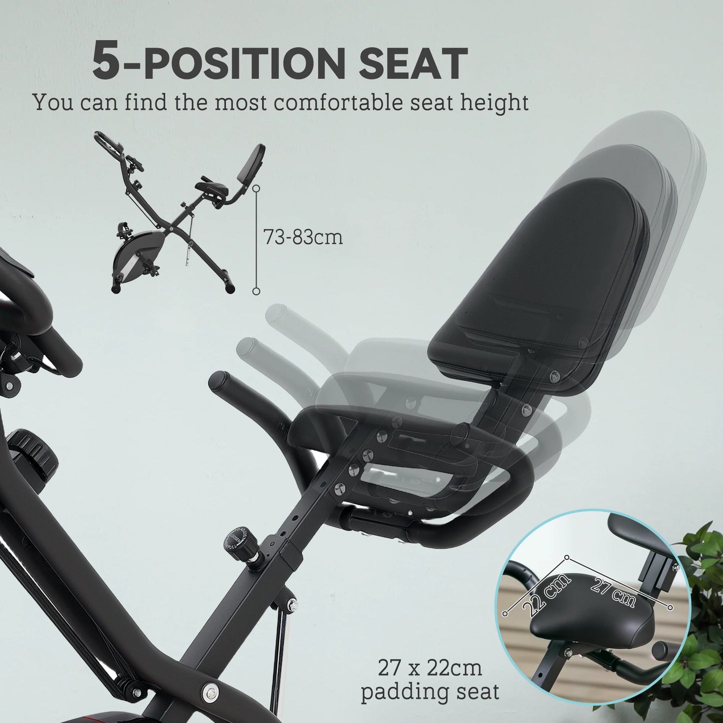Folding Exercise Bike – Sportnow Compact Magnetic Bike with 8 Resistance Levels and LCD Monitor