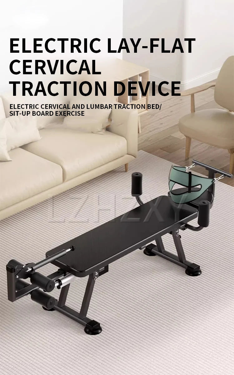 Electric Spine Traction Table – Cervical & Lumbar Stretching Device, Inversion Table for Pain Relief & Height Increase (880 lbs Capacity)