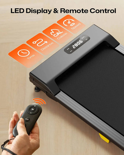 Walking Pad Treadmill – Compact Under-Desk Treadmill with 9% Incline, LED Display & Remote Control
