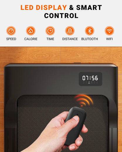 Walking Pad Treadmill – 2-in-1 Portable Under Desk Treadmill with Remote Control, LED Display, and Quiet 2.5HP Motor