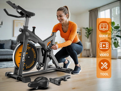 Magnetic Exercise Bike – Quiet Indoor Cycling with Bluetooth, LCD Display, and Adjustable Resistance (350 lbs Capacity)
