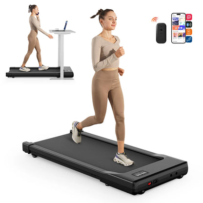 Walking Pad Treadmill – 2-in-1 Portable Under Desk Treadmill with Remote Control, LED Display, and Quiet 2.5HP Motor