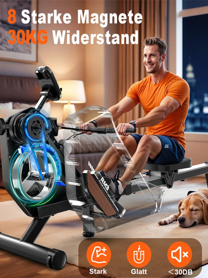 Magnetic Rowing Machine – Foldable RM3 Rower with 16 Resistance Levels, Bluetooth, and 150kg Capacity