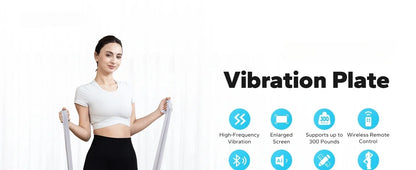 Whole Body Vibration Plate – Power Fitness Platform with Remote, 10 Speed Levels & Resistance Bands