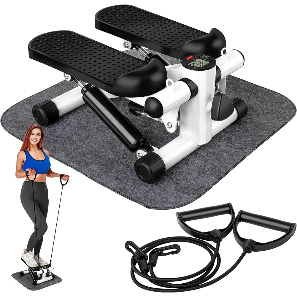Mini Twist Stepper – Compact Pedal Stepper with Resistance Bands, LED Display, and 120kg Capacity
