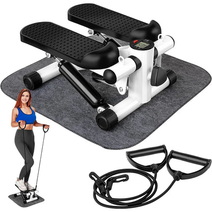 Mini Twist Stepper – Compact Pedal Stepper with Resistance Bands, LED Display, and 120kg Capacity