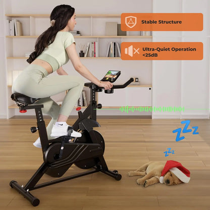 Magnetic Exercise Bike – Adjustable Resistance Ergometer with LCD Display, Quiet Belt Drive, and 100kg Capacity