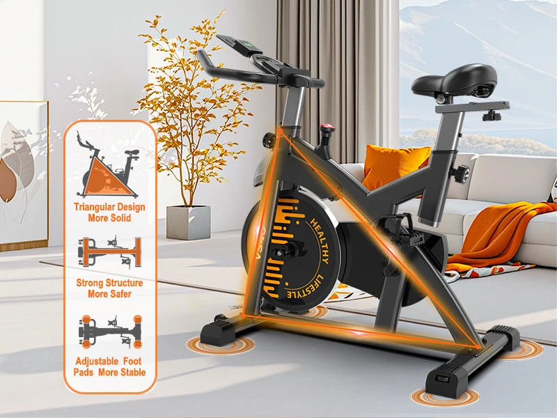 Magnetic Exercise Bike – Quiet Indoor Cycling with Bluetooth, LCD Display, and Adjustable Resistance (350 lbs Capacity)