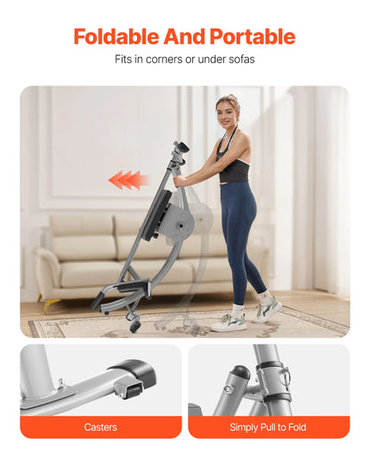 Ab Workout Machine – 440lb Capacity Core Trainer with Curved Track, Adjustable Resistance, and Foldable Design