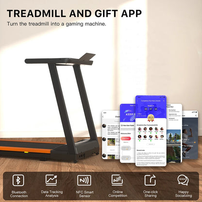 3.0HP Foldable Electric Treadmill with APP Monitoring, Remote Control & 7.5MPH Speed – 300 lbs Capacity