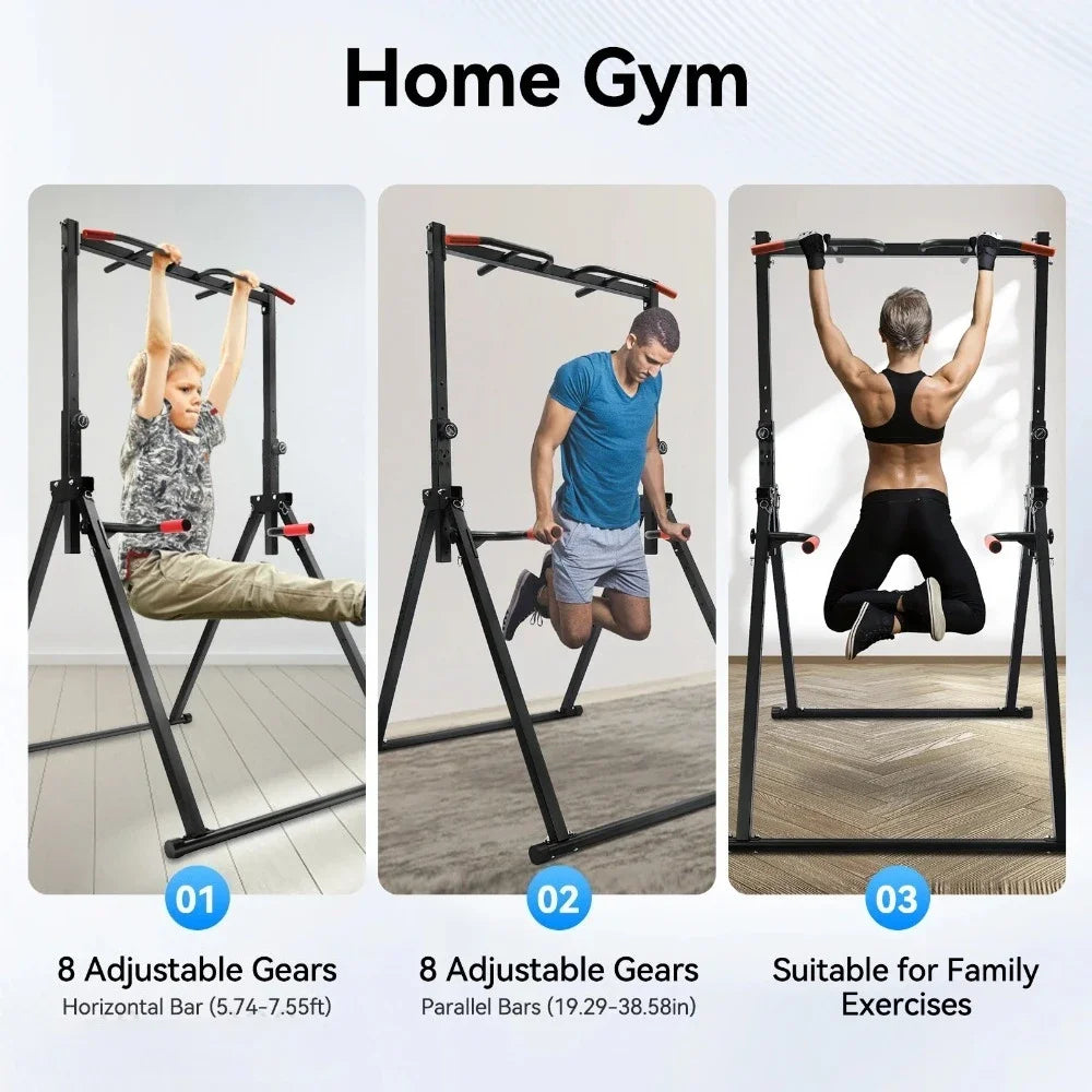 Strength Training Foldable Triangular Pull-Up Bar Station – Multifunctional Freestanding Traction Bar with 441 lbs Capacity