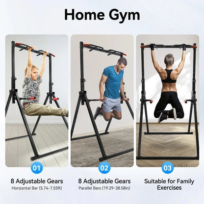 Strength Training Foldable Triangular Pull-Up Bar Station – Multifunctional Freestanding Traction Bar with 441 lbs Capacity