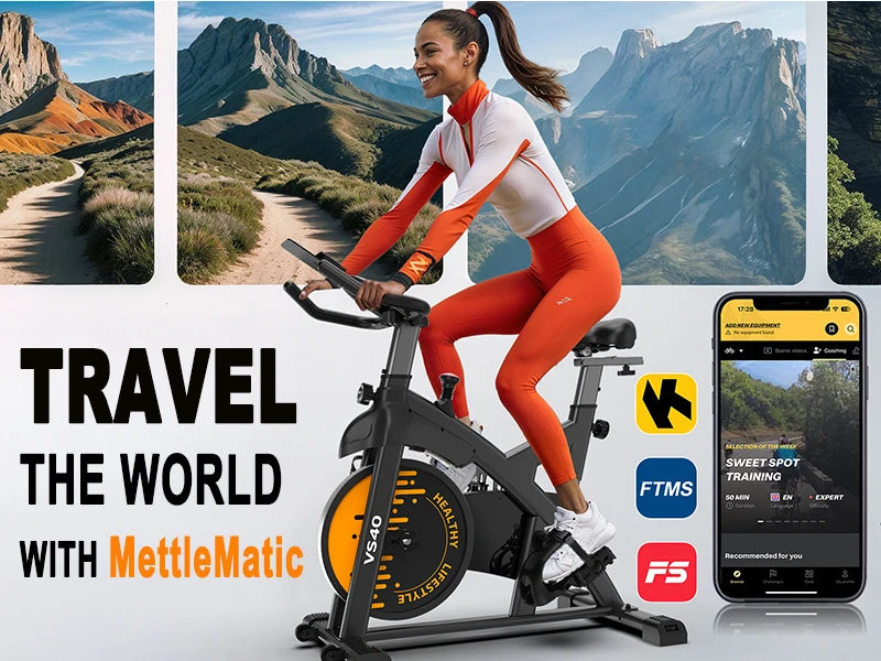 Magnetic Exercise Bike – Quiet Indoor Cycling with Bluetooth, LCD Display, and Adjustable Resistance (350 lbs Capacity)