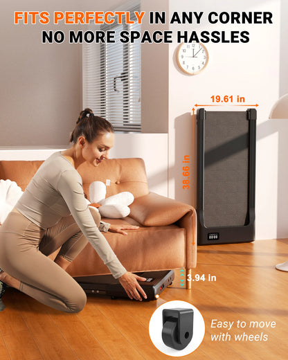 Walking Pad Treadmill – 2-in-1 Portable Under Desk Treadmill with Remote Control, LED Display, and Quiet 2.5HP Motor