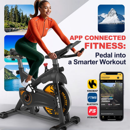 Magnetic Exercise Bike – Quiet Indoor Cycling with Bluetooth, LCD Display, and Adjustable Resistance (350 lbs Capacity)