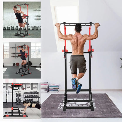 Power Tower Pull-Up Bar Station – Adjustable Dip Station & Multi-Function Strength Training Equipment (440 lbs Capacity)